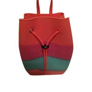 Gummy Backpack by American Jewel, 10x7, 100% Silicone, Aqua/Pink/OR ‎ Adjustable